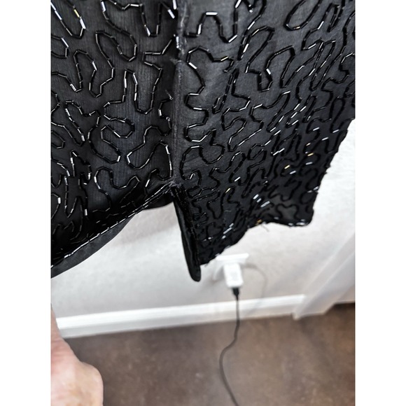 VTG Mark & John By B2 Dress 100% Silk, Keyhole Back, Sequins & Beaded Cocktail M - Picture 11 of 15